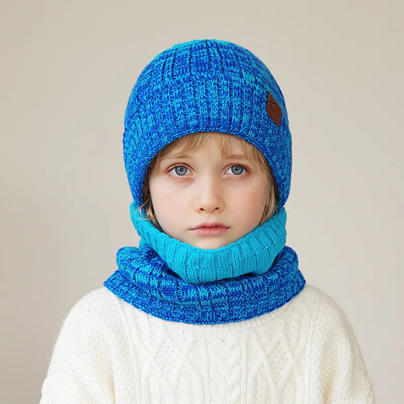 2/3Pcs Kids Winter Hat, Scarf & Gloves Set – Warm Beanie, Neck Warmer & Non-Slip Gloves for Boys & Girls (4-10Y)