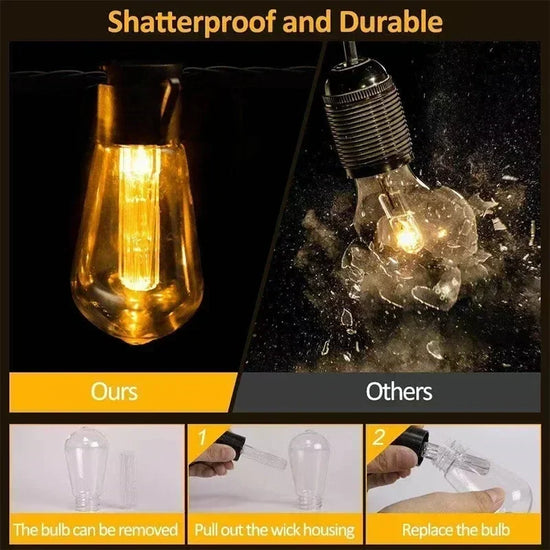 LED Solar Light Outdoor Waterproof S14 Ball Bulb String Lights Papaya Courtyard Christmas Decoration