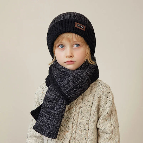 Kids Winter Hat, Scarf & Gloves Set – Knit Beanie, Neck Warmer Gaiter, and Mittens for Boys & Girls (4-10 Years)