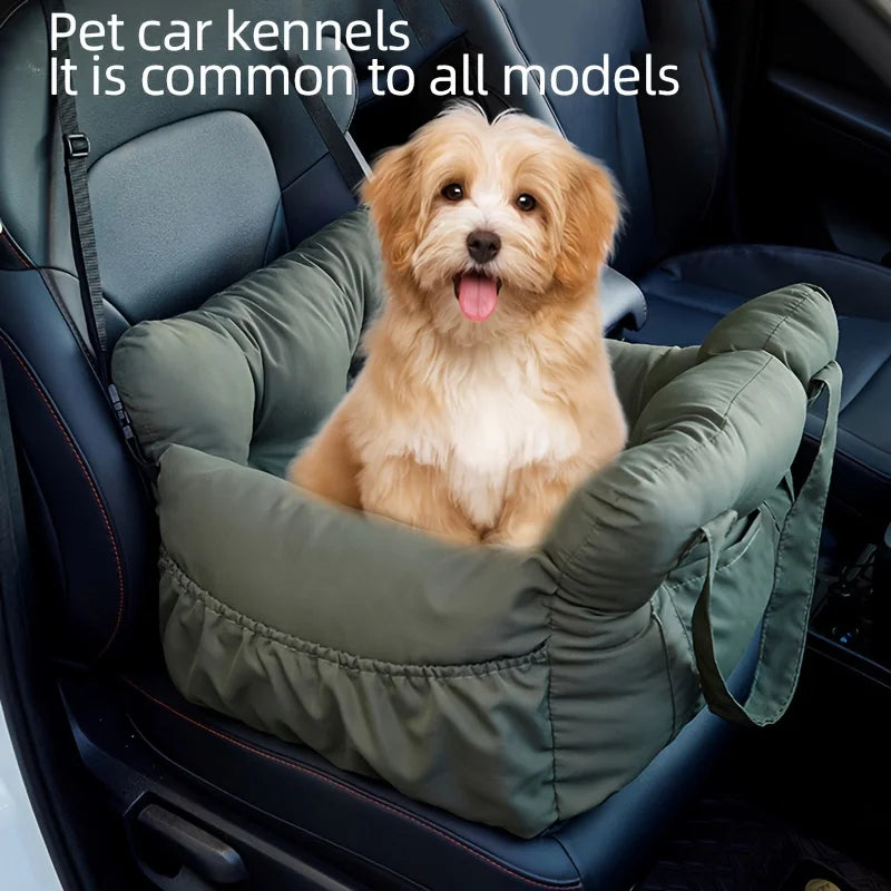 Dog Car Seat with Safety Belt | Non-Slip Pet Travel Bed for Small Dogs