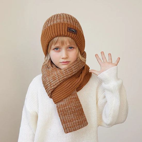 Kids Winter Hat, Scarf & Gloves Set – Knit Beanie, Neck Warmer Gaiter, and Mittens for Boys & Girls (4-10 Years)