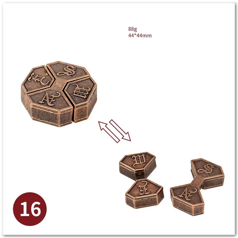 Classic IQ Metal Brain Teaser, Magic Baffling Puzzle Game, Toy for Children & Adults, Funny Metal Puzzle Gift