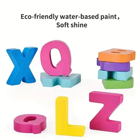 Colorful Alphabet & Number Wooden Puzzles, Kids Intelligent Matching Game, Preschool Children Early Educational Toy