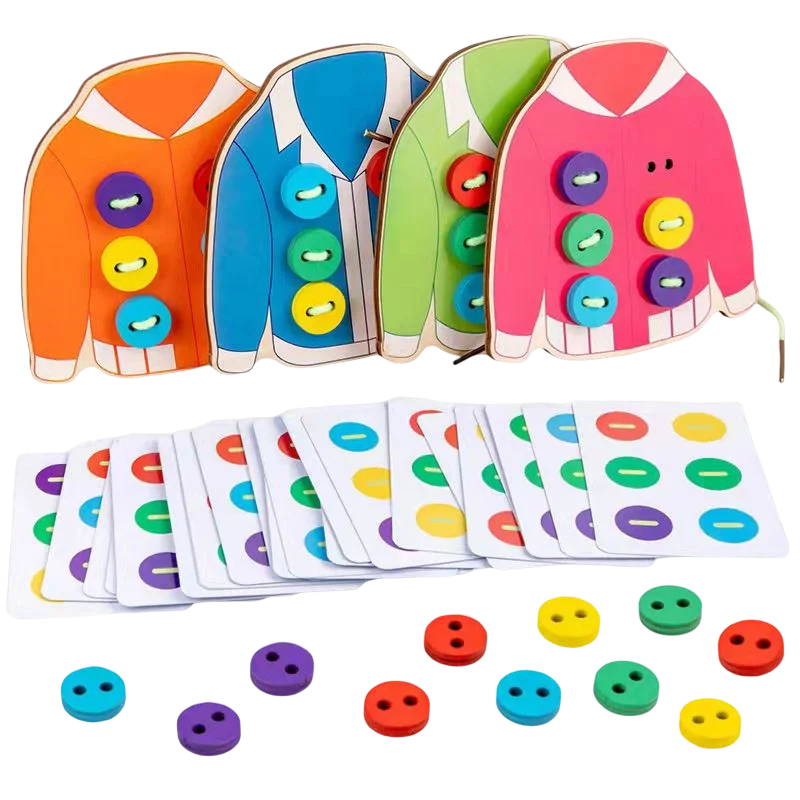 Wooden Montessori Animal Puzzles for Toddlers - Colorful 3D Cartoon Early Learning Educational Toy