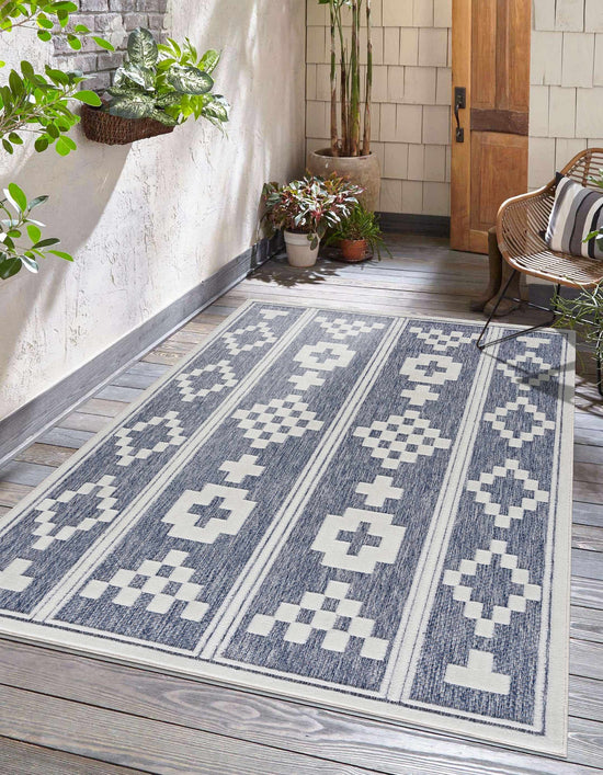 Hiro Blue Outdoor Rug - Clearance