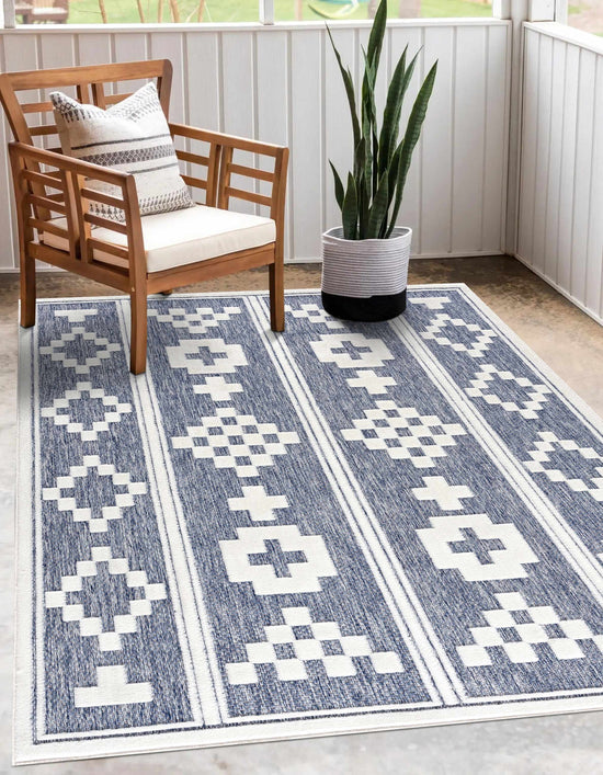 Hiro Blue Outdoor Rug - Clearance