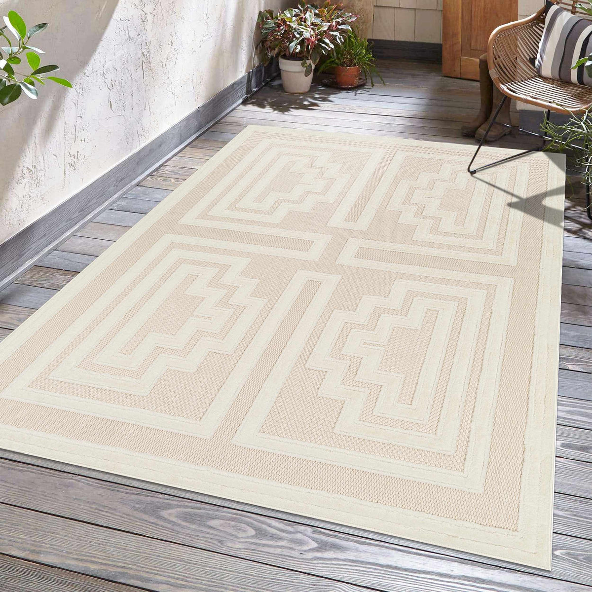 Yves Cream Outdoor Rug - Clearance