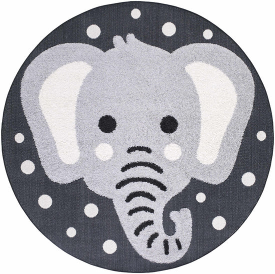 Kids Elephant Animal Print Nursery Outdoor Area Rug - Clearance