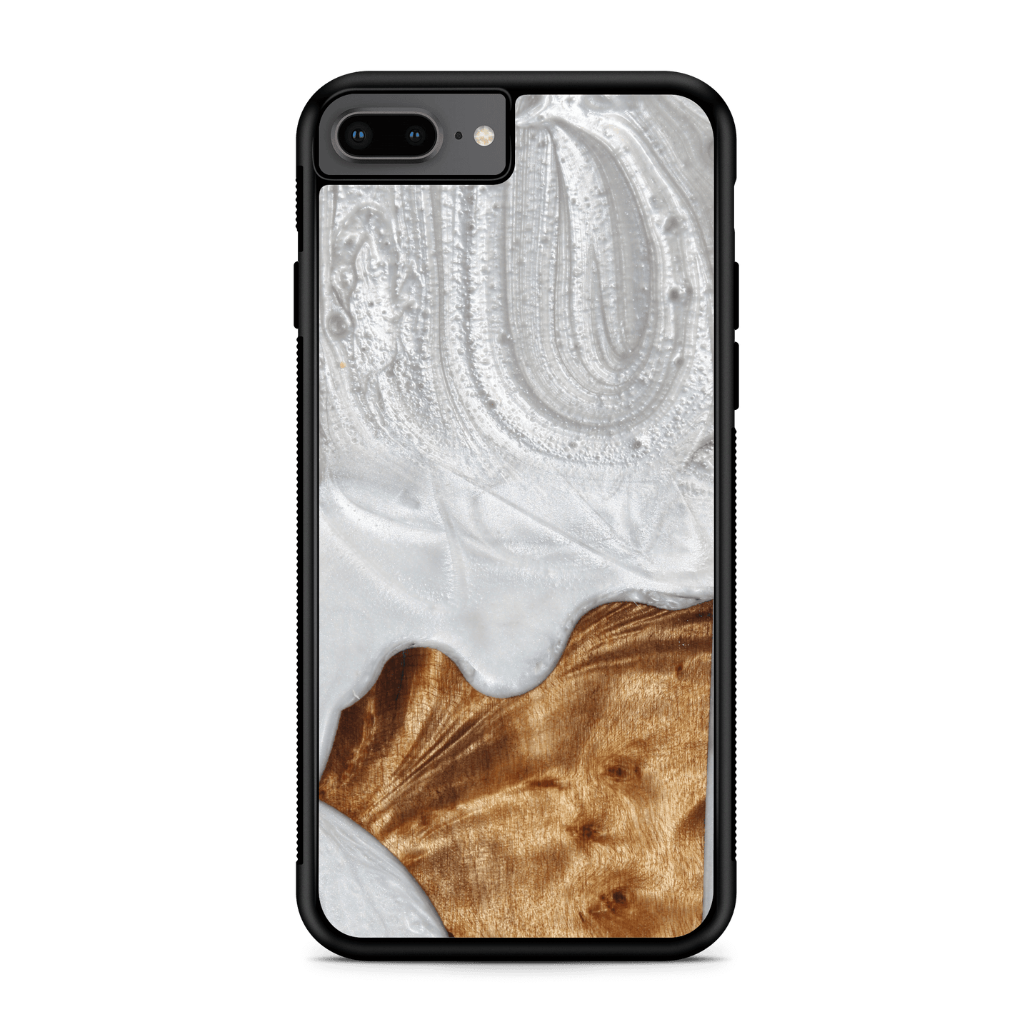 Slim Resin & Wood iPhone Case (Coastline Collection - Arctic White)