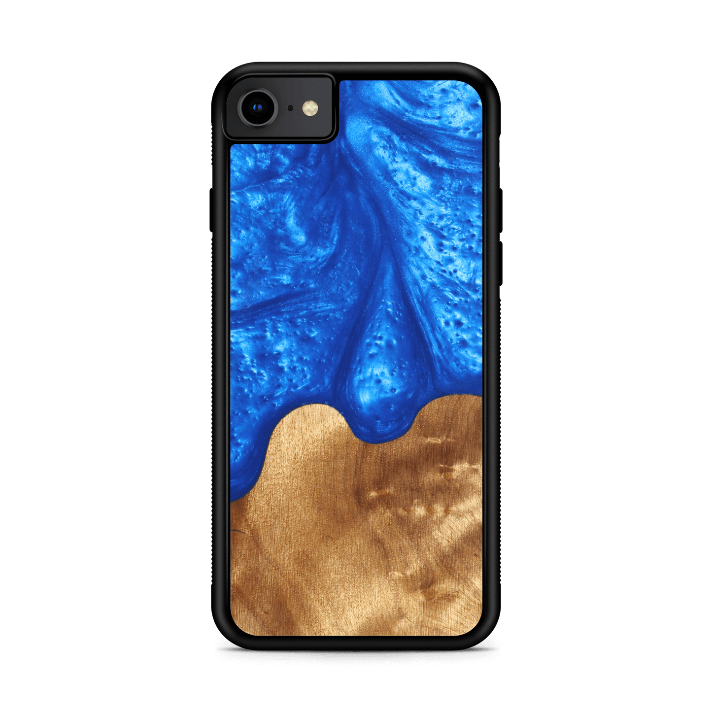 Slim Resin & Wood iPhone Case (Coastline Collection - Diver's Blue)