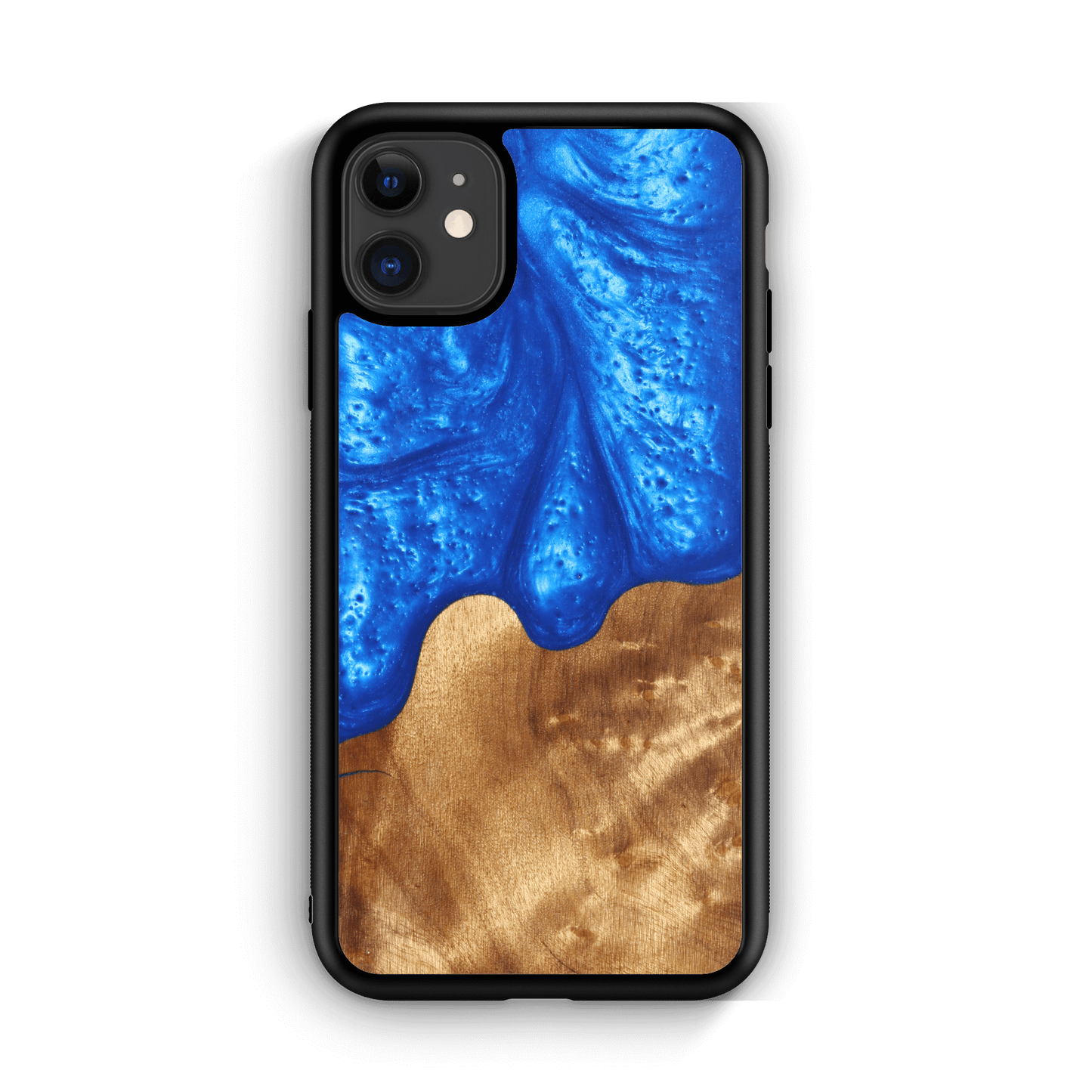 Slim Resin & Wood iPhone Case (Coastline Collection - Diver's Blue)