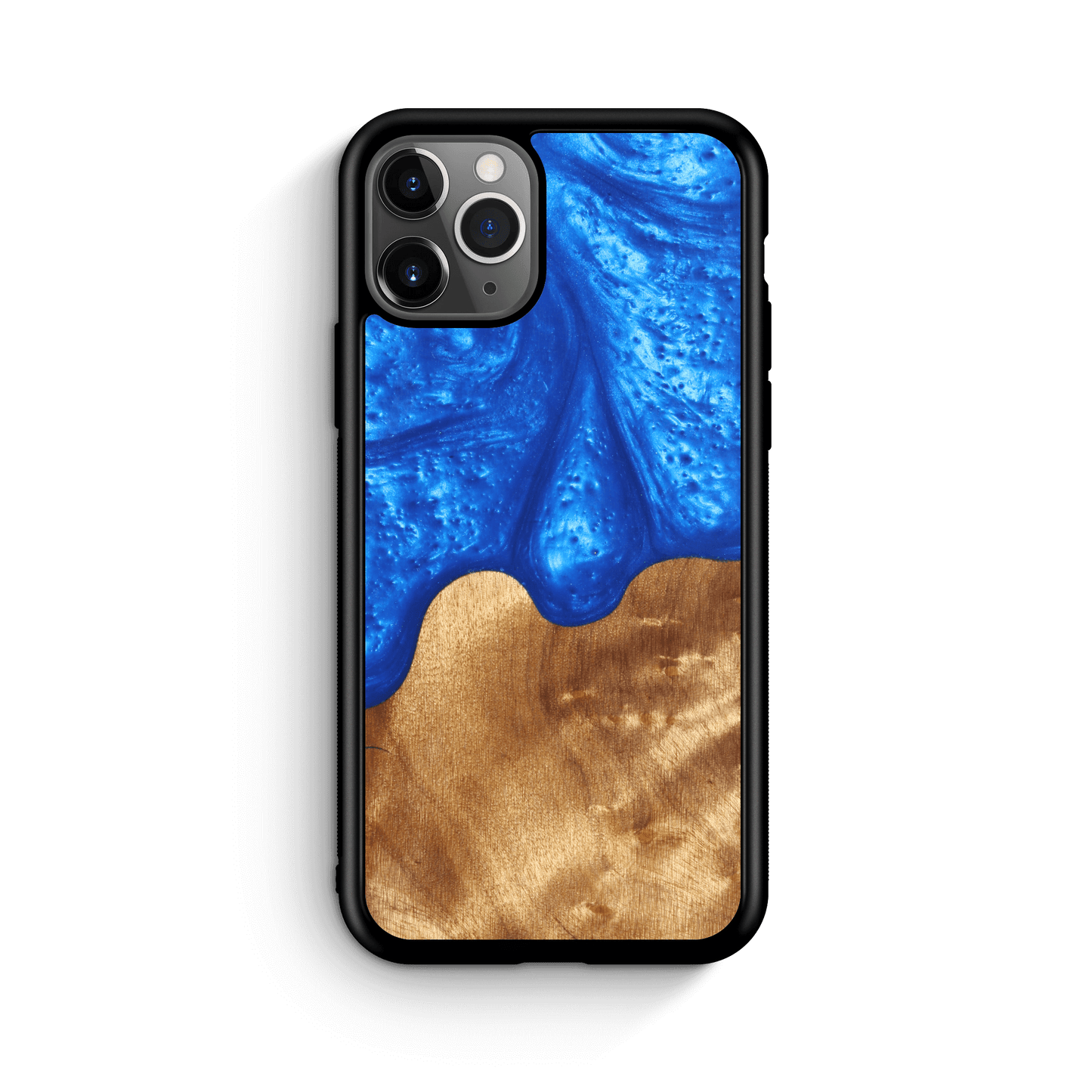 Slim Resin & Wood iPhone Case (Coastline Collection - Diver's Blue)