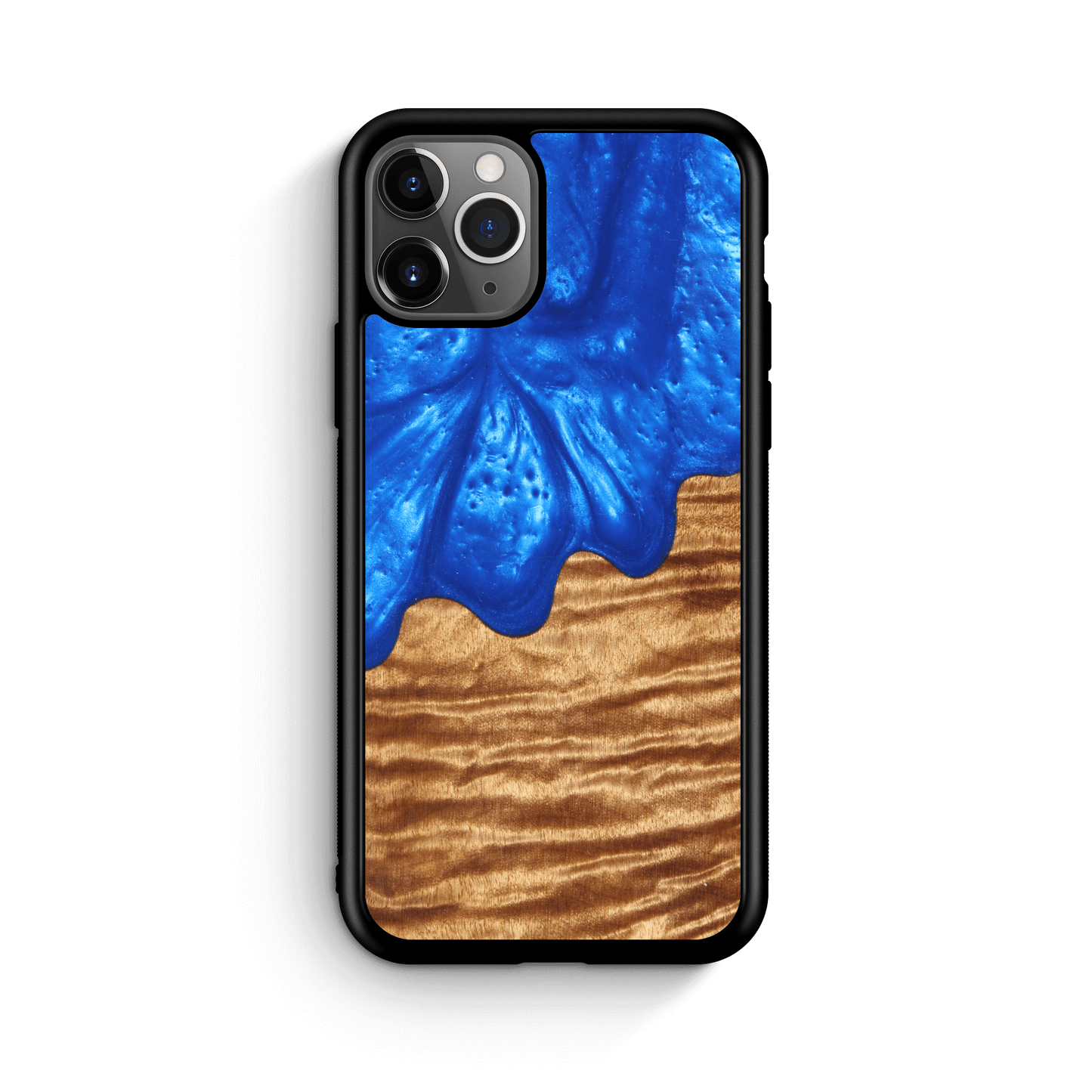 Slim Resin & Wood iPhone Case (Coastline Collection - Diver's Blue)