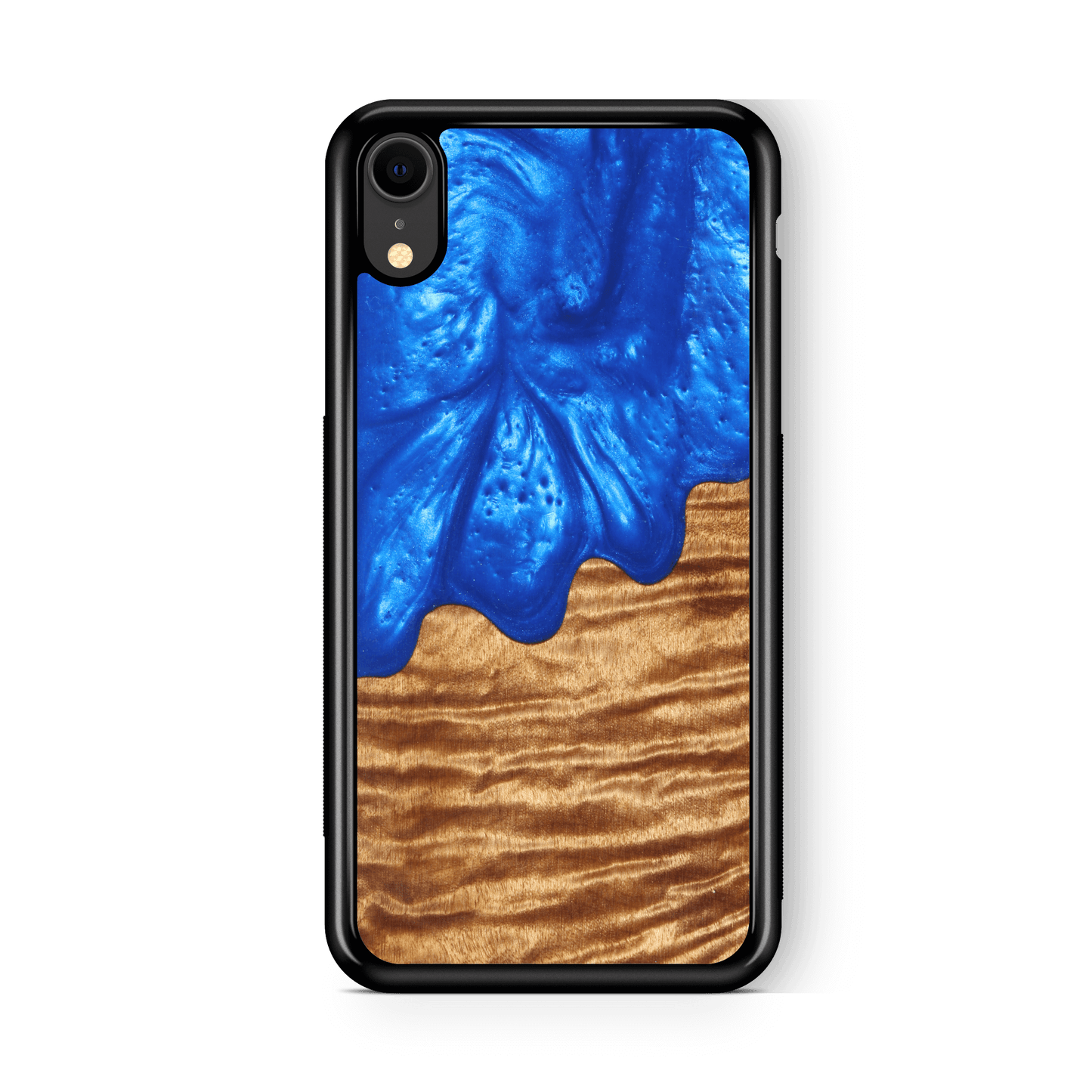 Slim Resin & Wood iPhone Case (Coastline Collection - Diver's Blue)