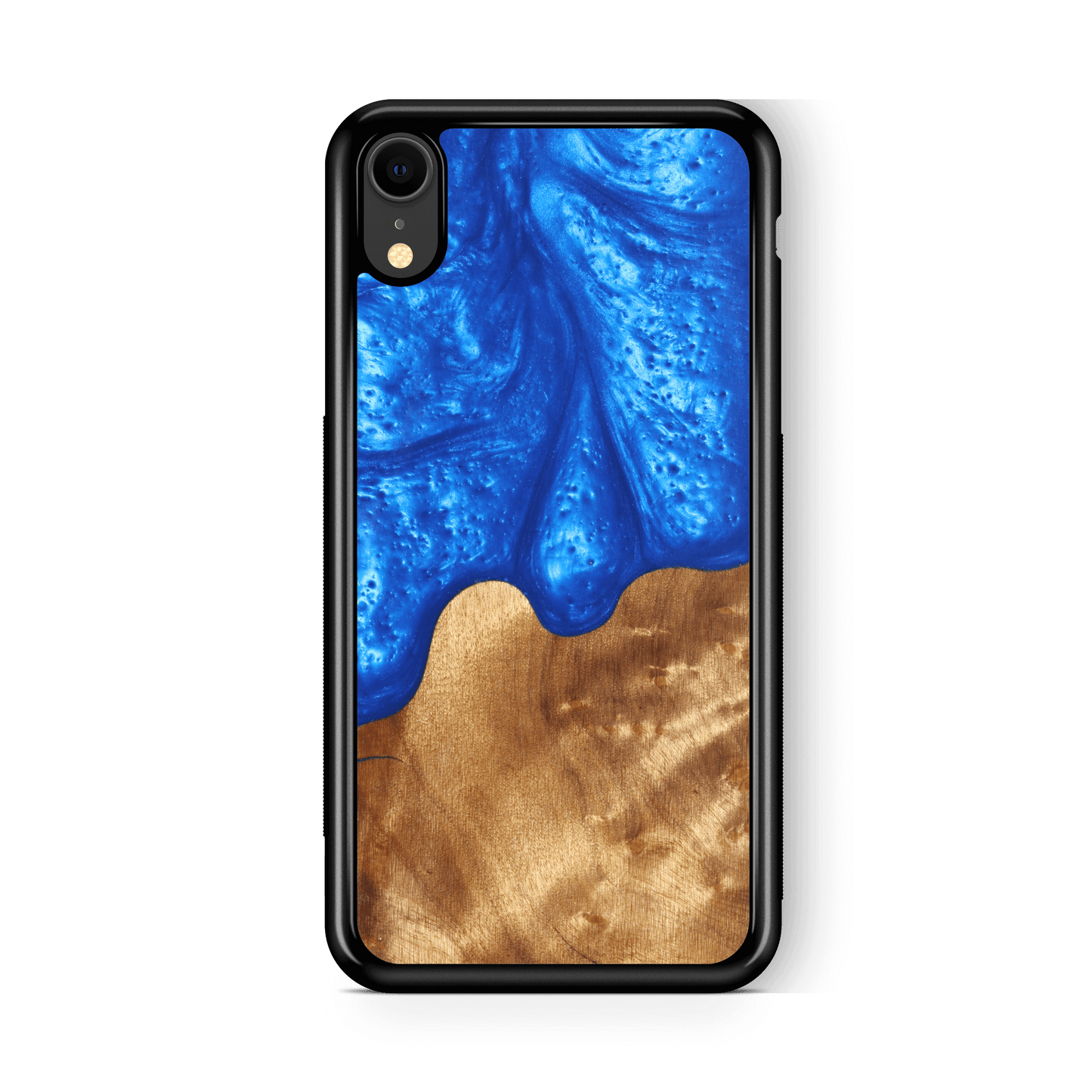 Slim Resin & Wood iPhone Case (Coastline Collection - Diver's Blue)