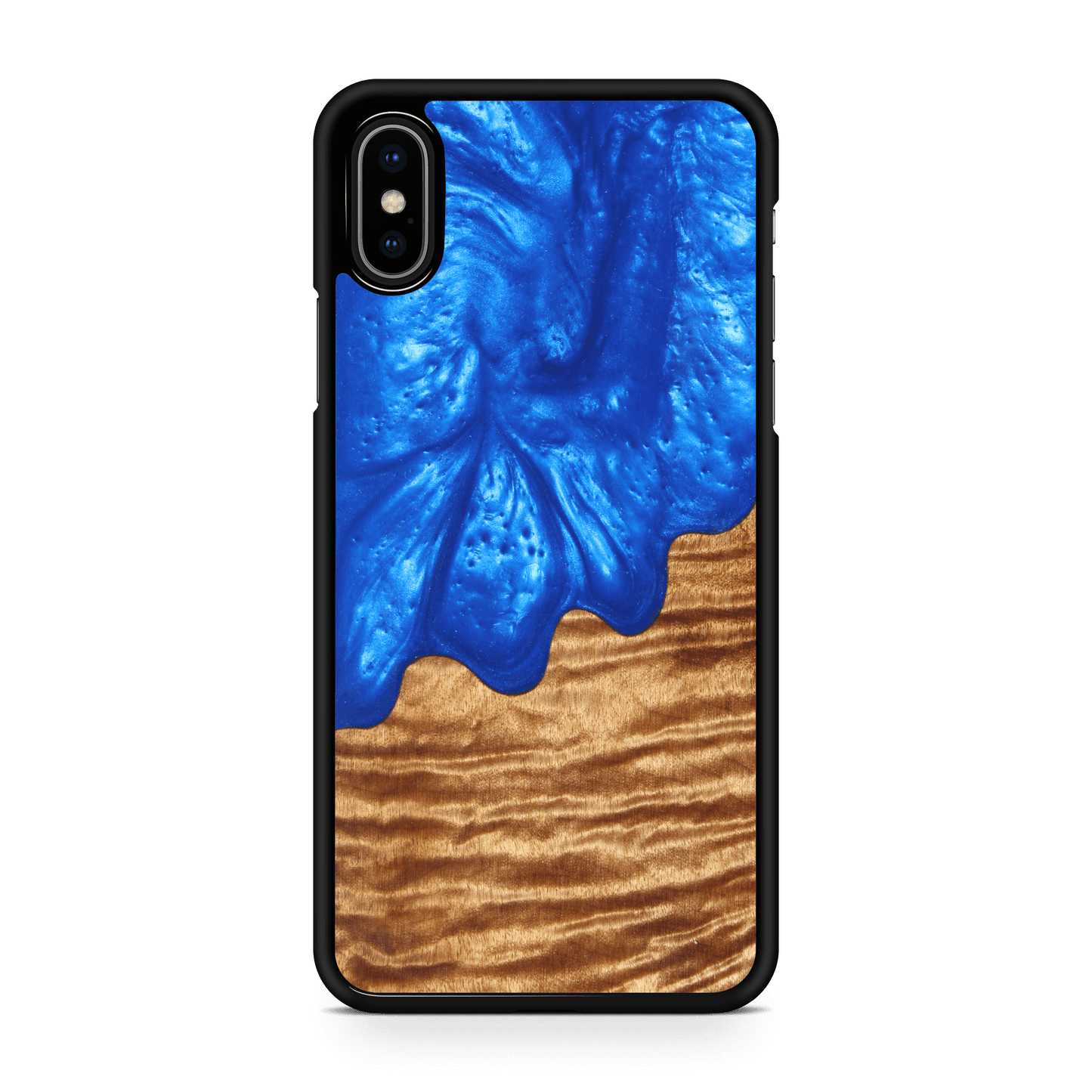 Slim Resin & Wood iPhone Case (Coastline Collection - Diver's Blue)
