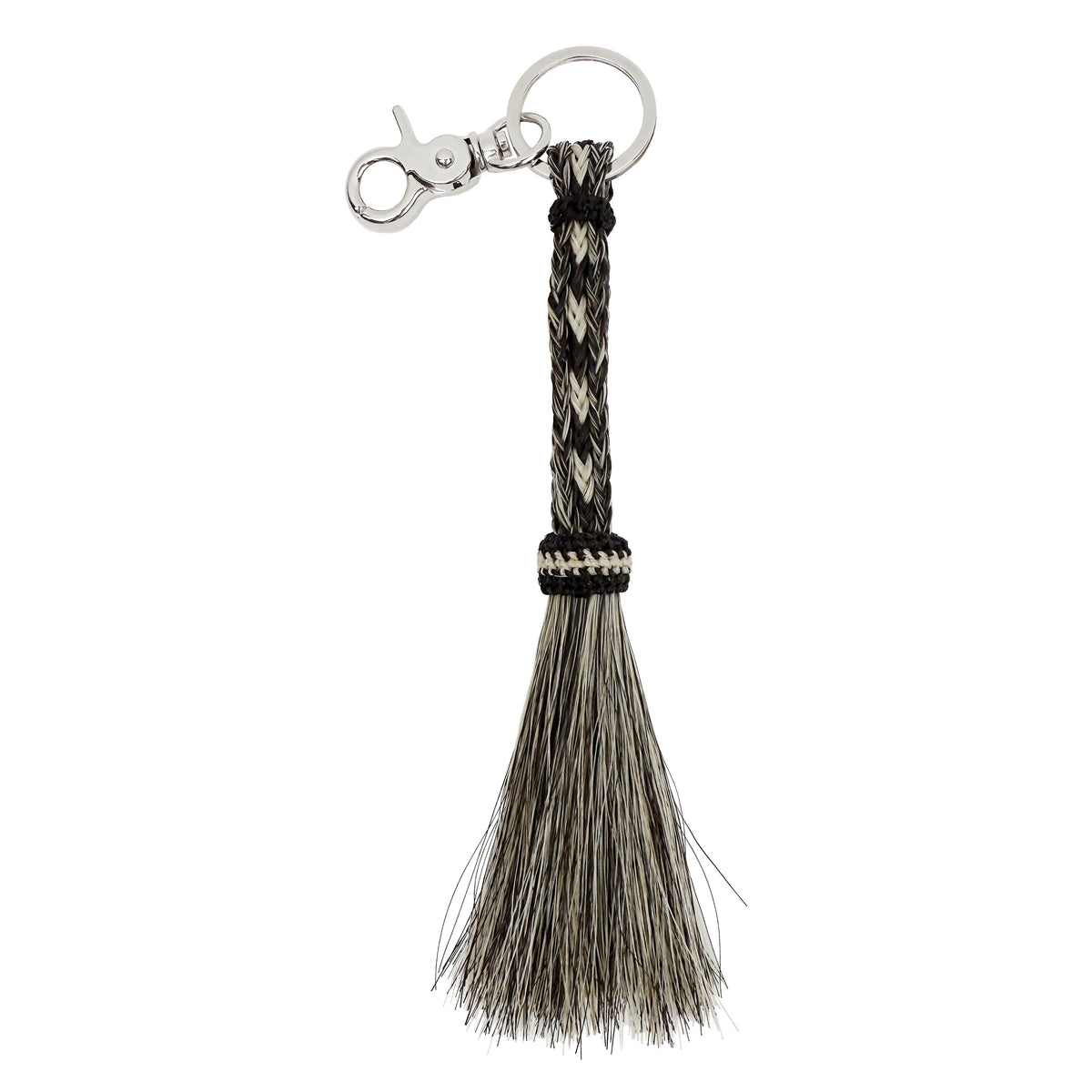 Smoke Hitched Horsehair Tassel Keychain