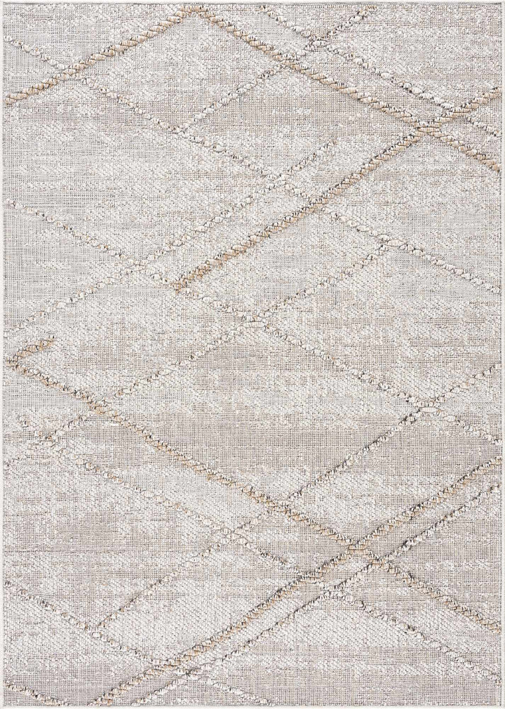 Baqer Bone & Tan Textured Performance Outdoor Rug - Clearance
