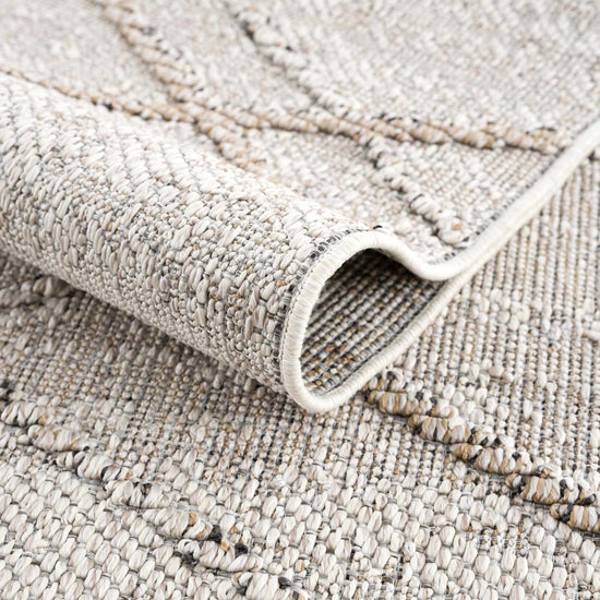 Baqer Bone & Tan Textured Performance Outdoor Rug - Clearance