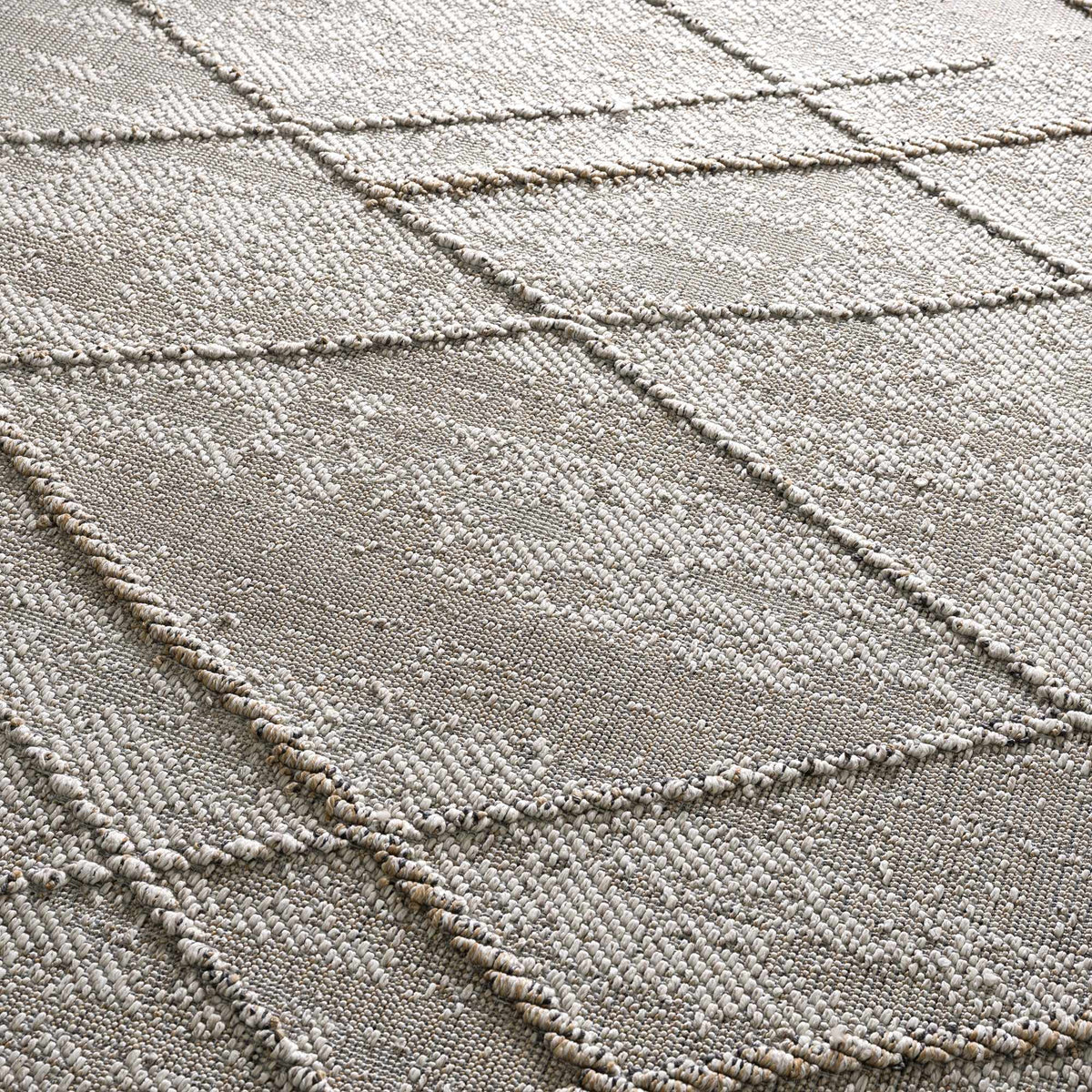 Baqer Bone & Tan Textured Performance Outdoor Rug - Clearance