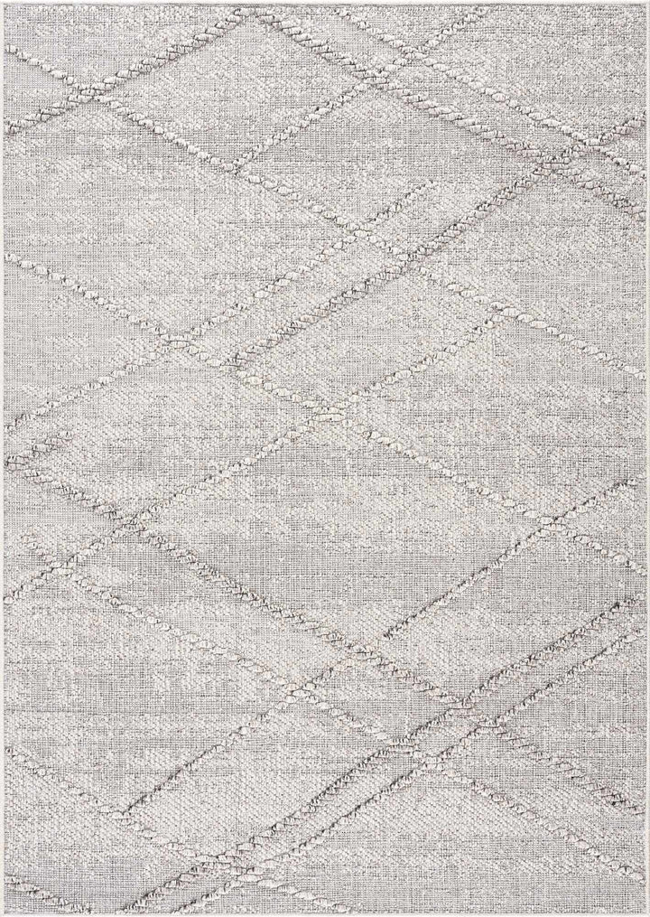Baqer Bone & Taupe Textured Performance Outdoor Rug - Clearance