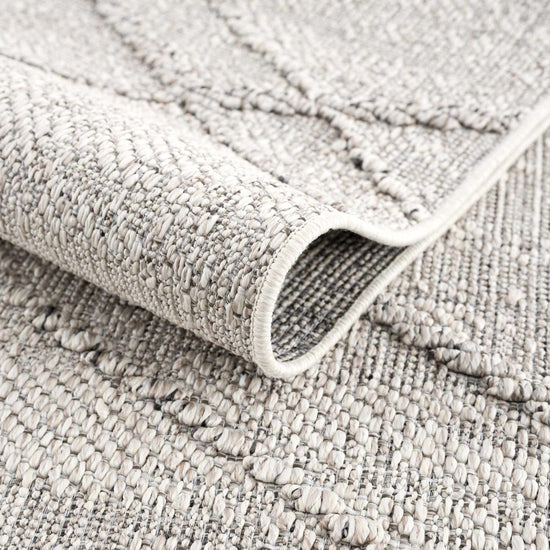 Baqer Bone & Taupe Textured Performance Outdoor Rug - Clearance