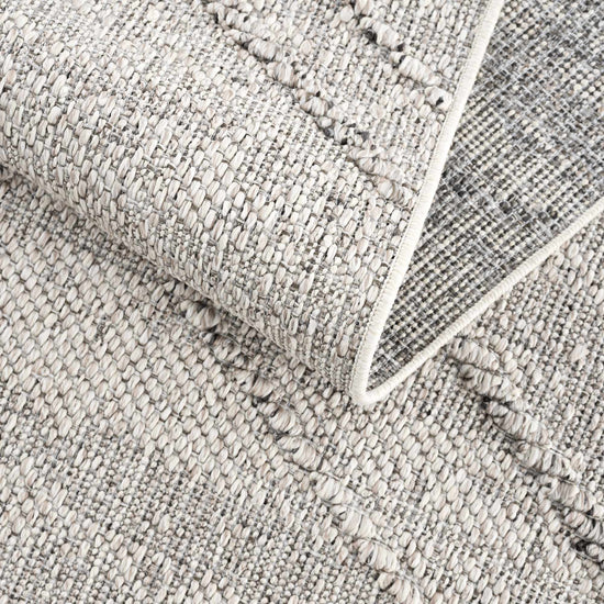 Baqer Bone & Taupe Textured Performance Outdoor Rug - Clearance