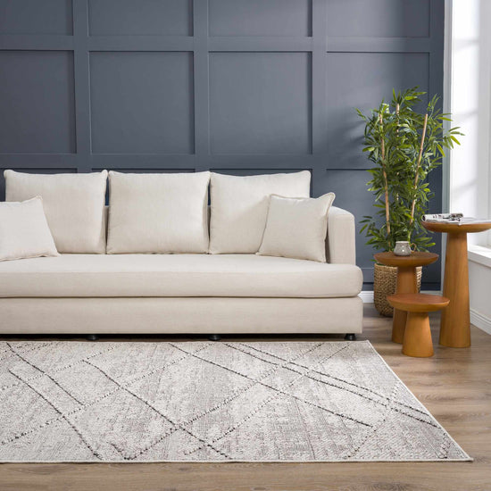 Baqer Bone & Taupe Textured Performance Outdoor Rug - Clearance
