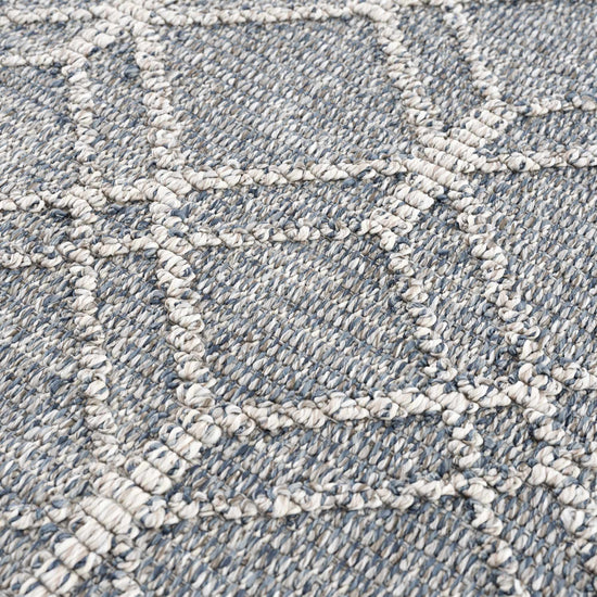 Diah Gray Blue & Bone Outdoor Area Rug - Clearance