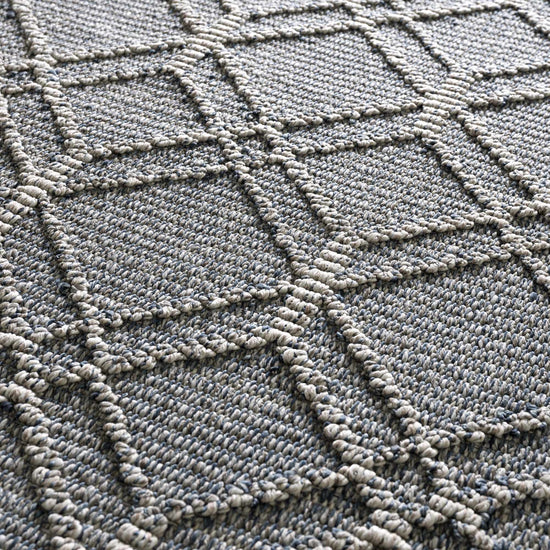 Diah Gray Blue & Bone Outdoor Area Rug - Clearance