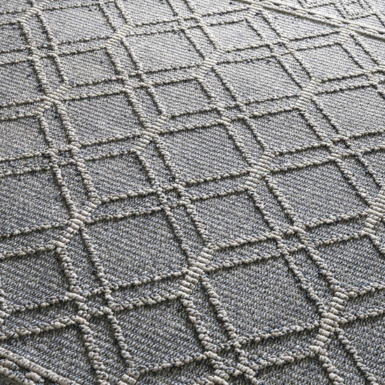 Diah Gray Blue & Bone Outdoor Area Rug - Clearance