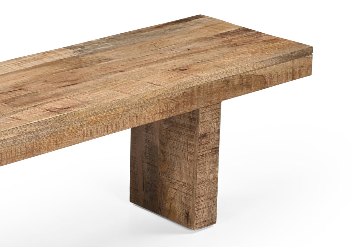 Solid Natural Mango Wood Bench - 60"