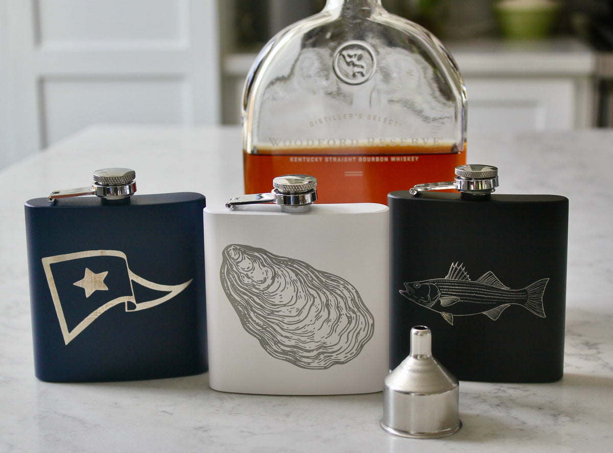 Bison Engraved Stainless Steel Flask - 6 oz.