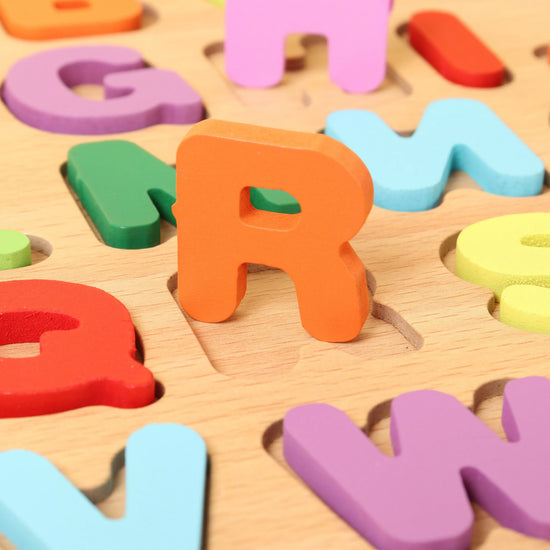 Colorful Alphabet & Number Wooden Puzzles, Kids Intelligent Matching Game, Preschool Children Early Educational Toy