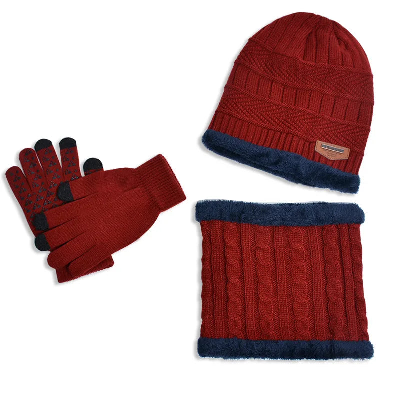 Winter Kids’ Hat, Scarf & Gloves Set – Plush Lining Beanie, Non-Slip Gloves & Neck Warmer for Boys (Ages 4-10)