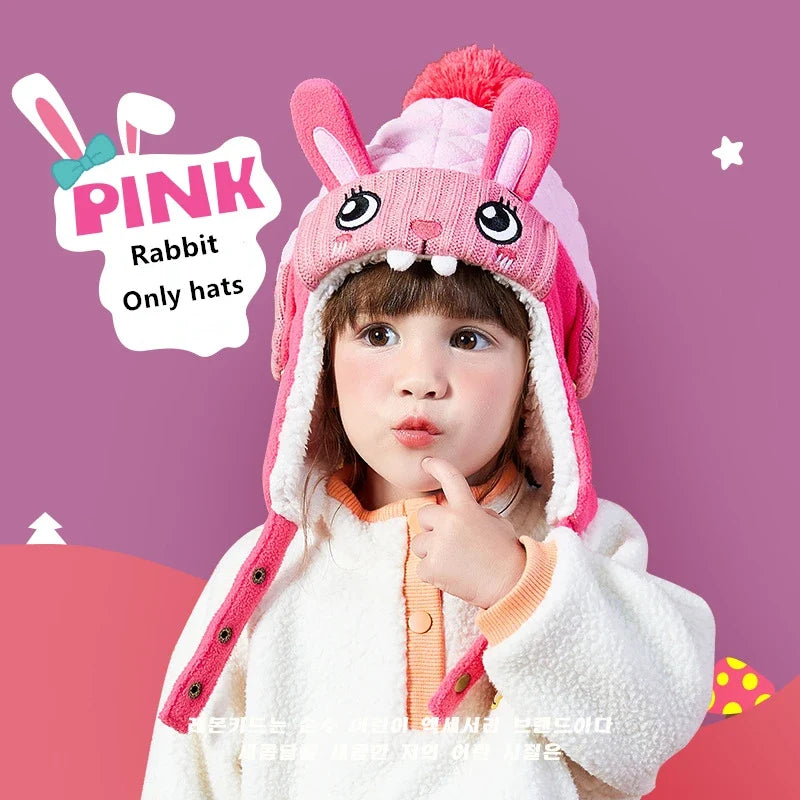 Kids Winter Dinosaur & Unicorn Style Hat, Scarf & Gloves Set – Warm Beanie Caps & Ski Suit for Boys & Girls Outdoor Riding Accessories