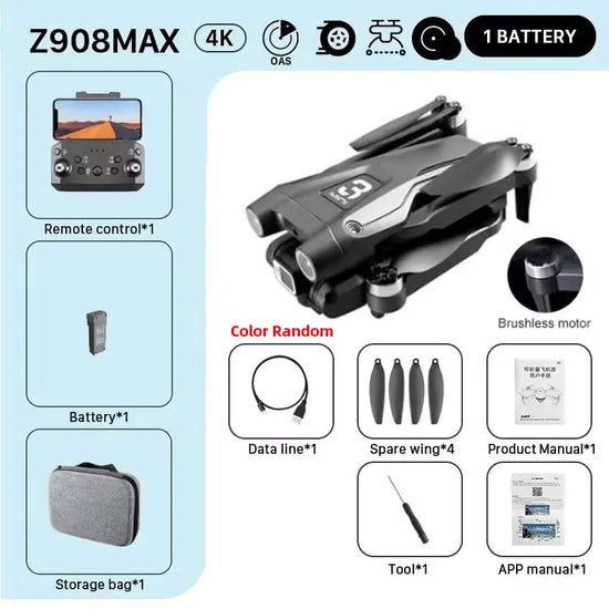 KBDFA Mini Z908Pro Max Drone with 4K ESC Camera and Obstacle Avoidance