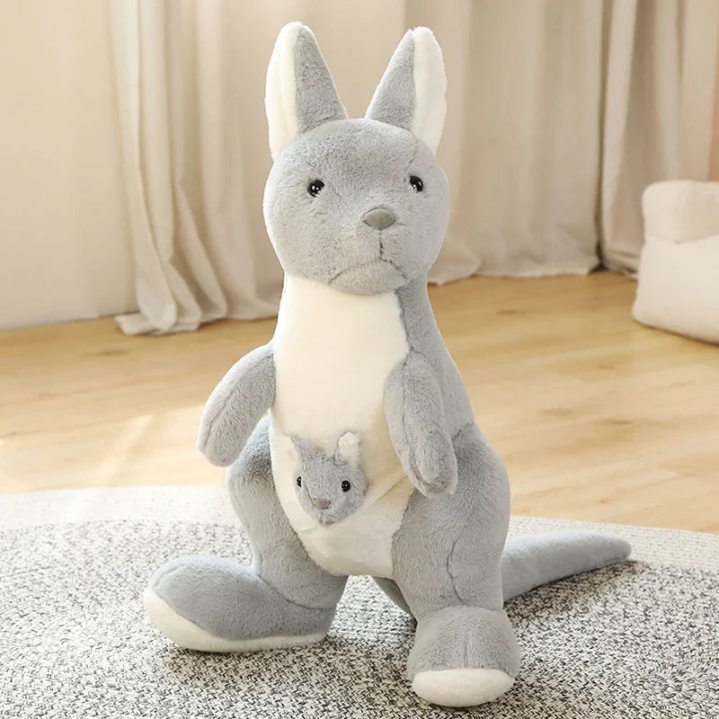 Mother & Baby Kangaroo Plush Toy – Kawaii Giant Stuffed Animal Hug Pillow