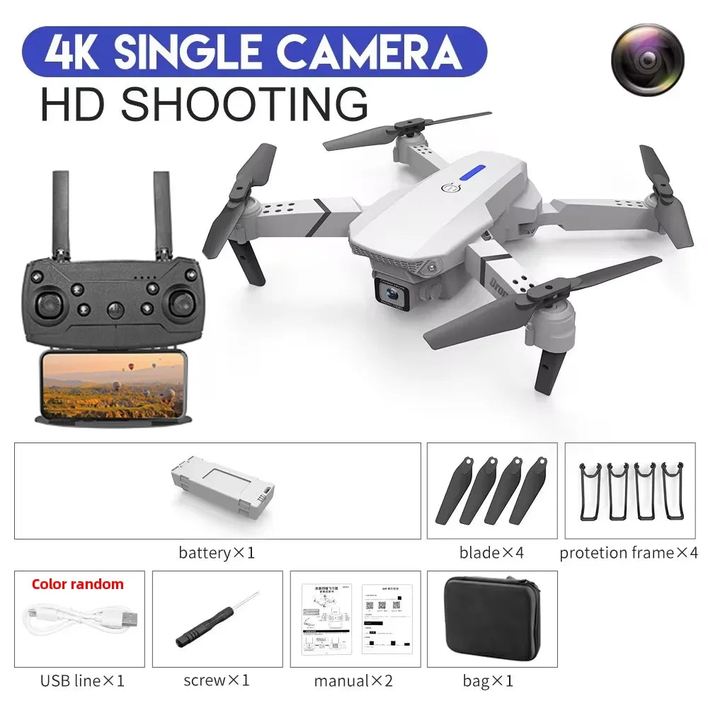 E88 Pro Foldable Drone with 4K Wide-Angle Camera and WiFi FPV