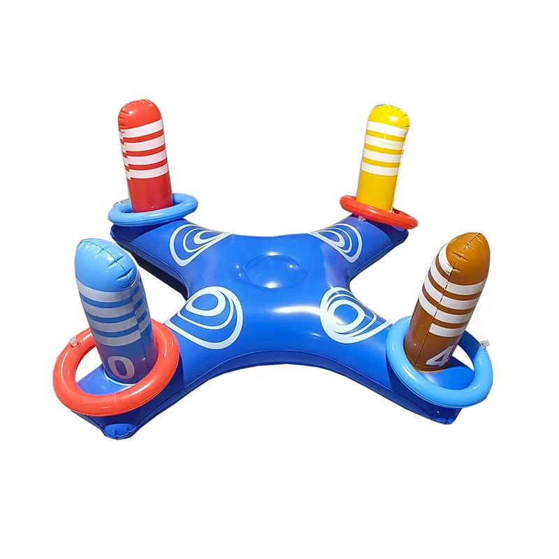 Inflatable Floating Basketball Hoop Ring Toss Pool Toy for Water Sports and Beach Parties
