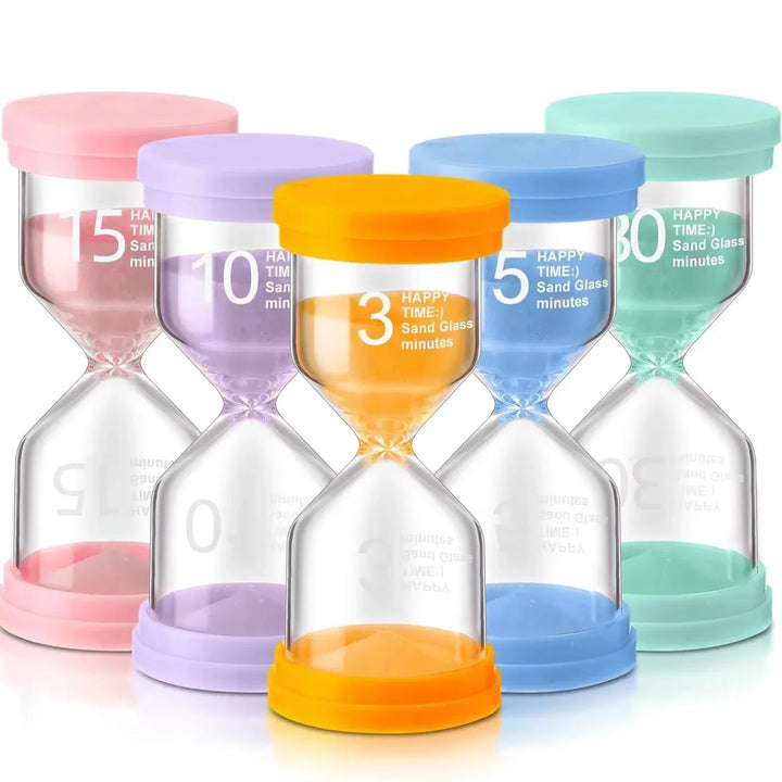 Colorful Hourglass Sand Timer for Kids — 5, 15 & 30-Minute Sandglass | Gift & Home Decor