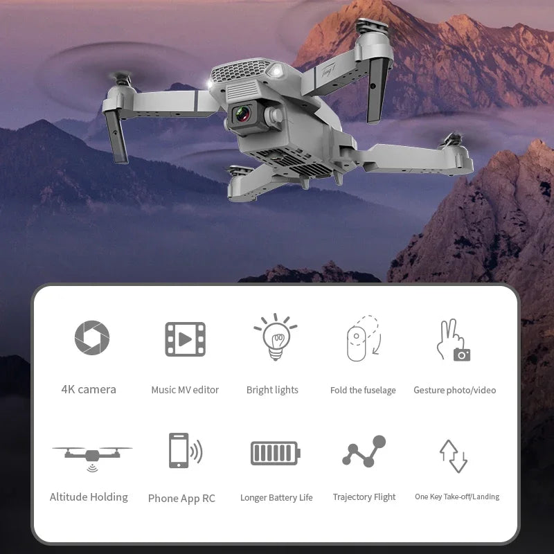 E88 Pro Foldable Drone with 4K Wide-Angle Camera and WiFi FPV