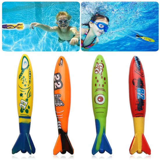 Kids Summer Shark Rocket Throwing Pool Toy for Water Fun and Educational Bath Play