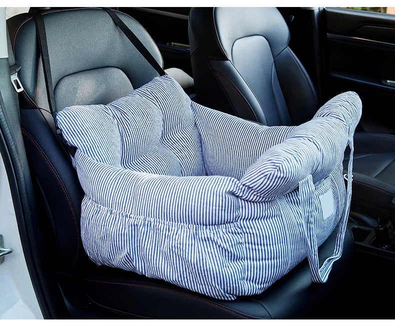 Dog Car Seat with Safety Belt | Non-Slip Pet Travel Bed for Small Dogs