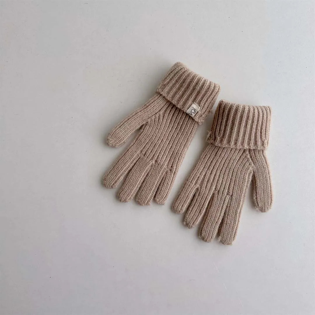 Korean Knitted Kids Hat, Scarf & Gloves Set – Autumn & Winter Baby Pullover Hat with Label for Ear, Neck & Hand Protection – Warm Children’s Winter Accessories