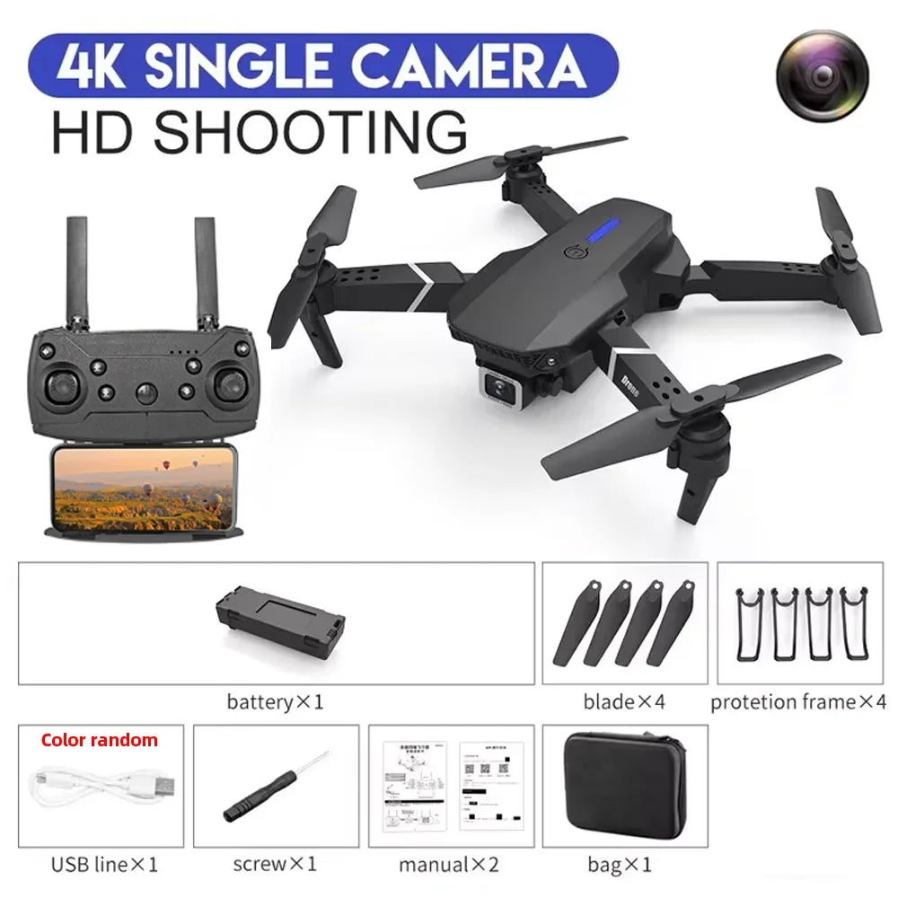 E88 Pro Foldable Drone with 4K Wide-Angle Camera and WiFi FPV