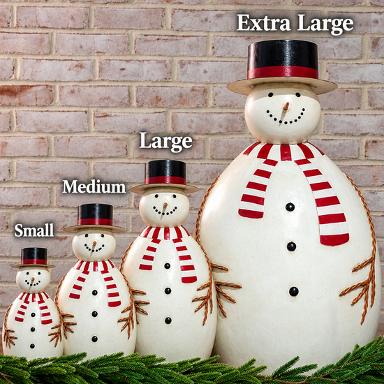 Metal Snowman with Hat , 4 Size Options