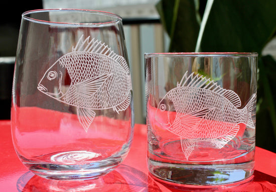 Scup (Porgy) Fish Laser Engraved Glasses