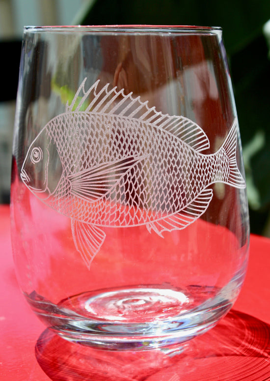 Scup (Porgy) Fish Laser Engraved Glasses