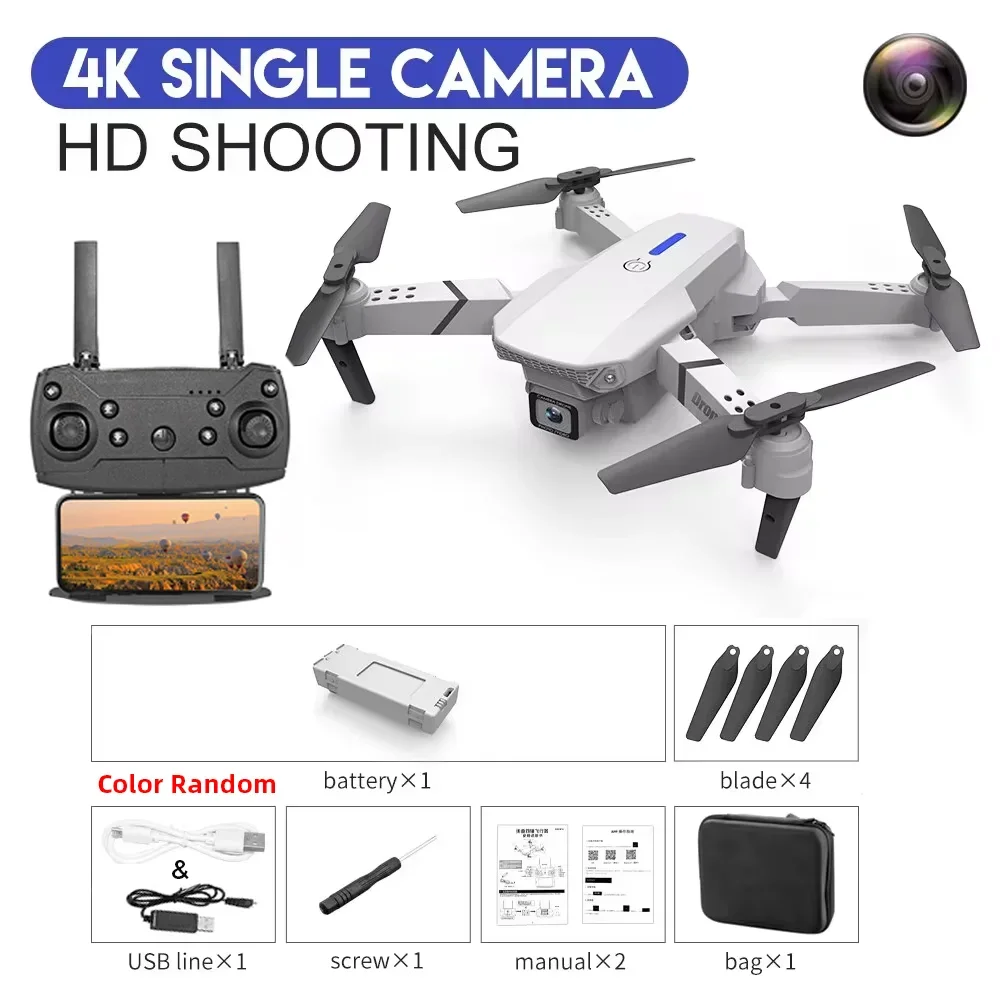 E88 Pro Foldable Drone with 4K Wide-Angle Camera and WiFi FPV
